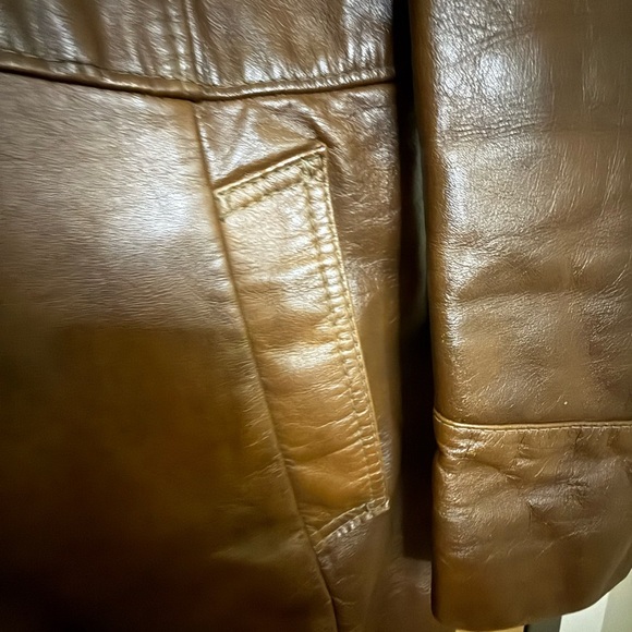 1950s Vintage REED SPORTSWEAR MEN Leather Jacket XL Brown BIKE Jacket - Picture 8 of 10